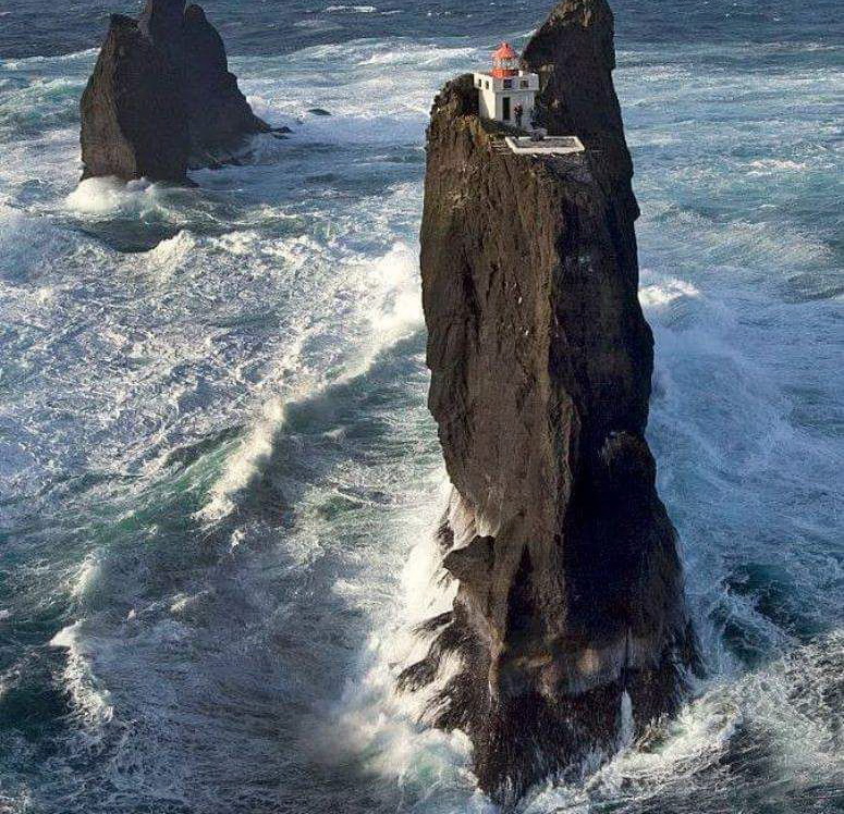 775x748, 296 Kb / Lighthouse in Pridrangar, Iceland, , , , 