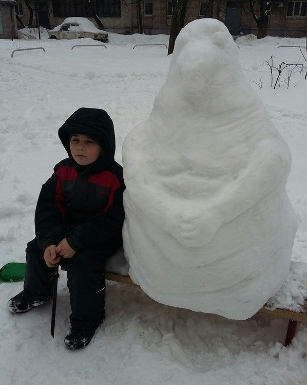 598x749, 88 Kb / Ждун, снеговик, мальчик, скульптура, Homunculus loxodontus