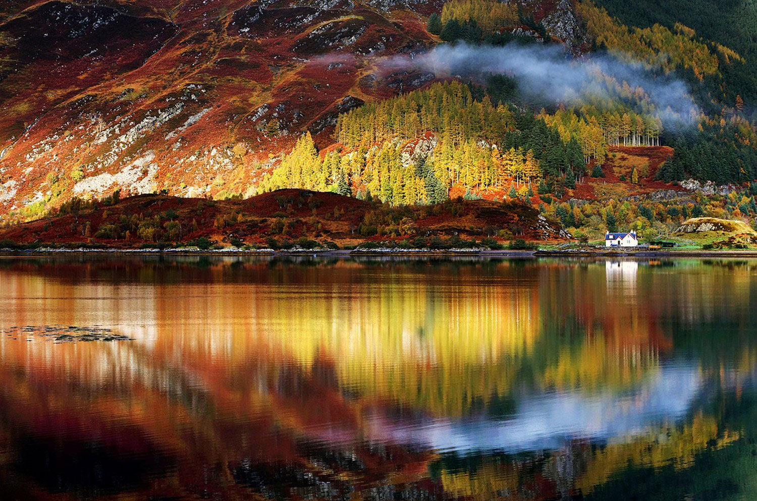 1500x993, 482 Kb / осень, озеро, Шотландия