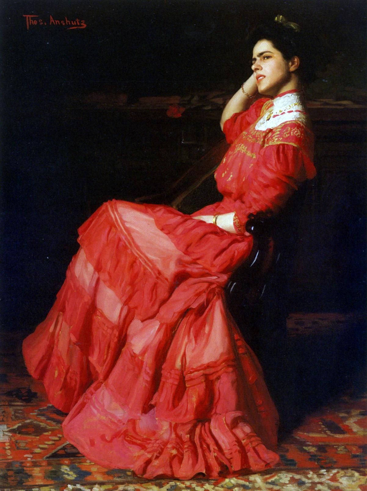1202x1610, 206 Kb / женщина, красное платье, картина