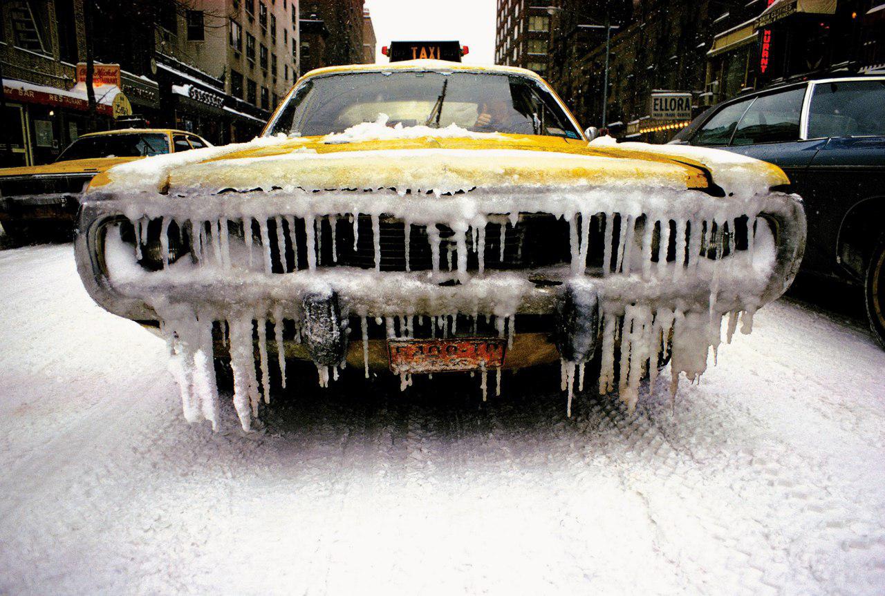 1280x863, 221 Kb / Нью-Йорк, такси, сосульки, снег