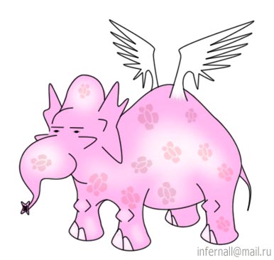 386x366, 51 Kb / розовый слон, крылья