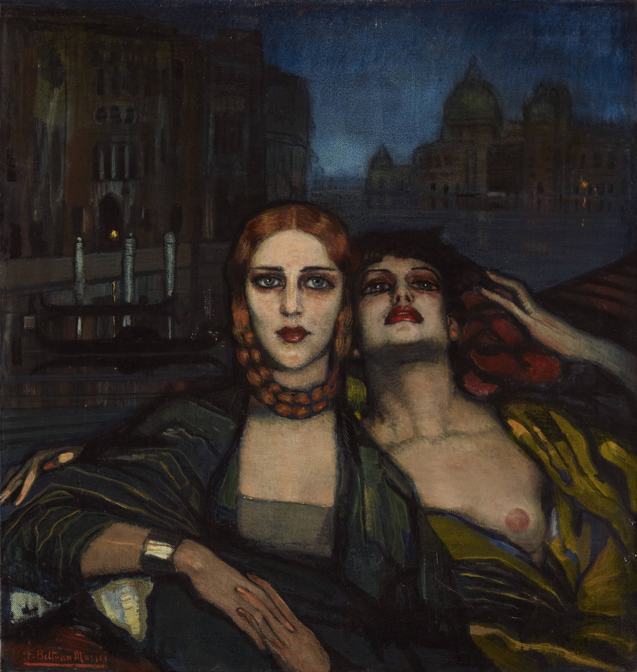 1280x1352, 573 Kb / девки, рисунок, Federico Beltran-Masses, The Venetian Sisters