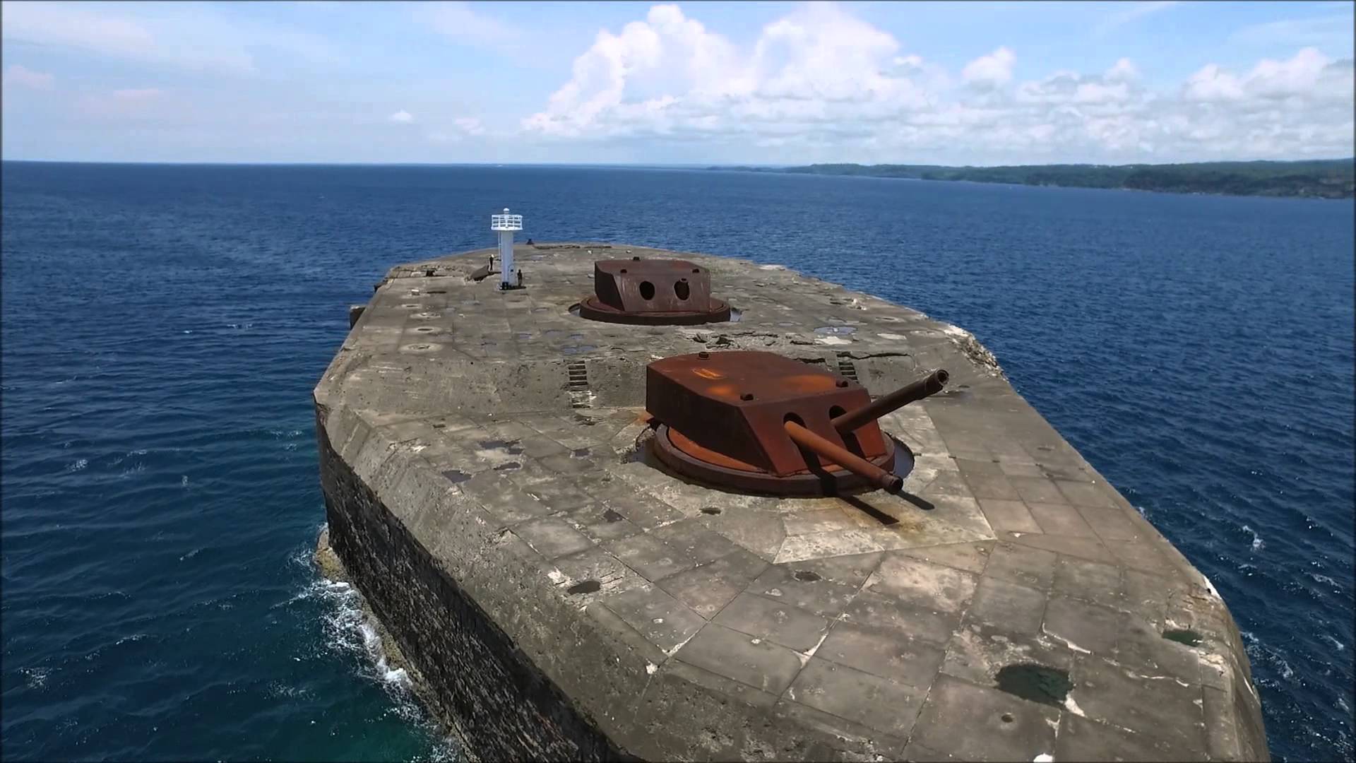 1920x1080, 192 Kb / бетон, линкор, форт, США, Драм, Манильский залив, Филиппины
