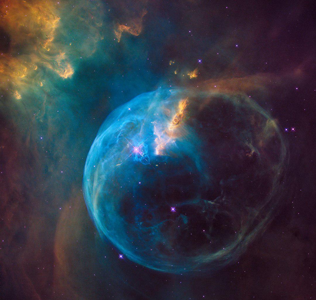 1080x1026, 149 Kb / космос, звезда, туманность, телескоп, Хаббл, пузырь