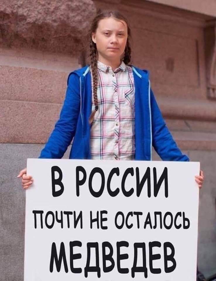 738x960, 59 Kb / грета тунберг, Медведев, плакат