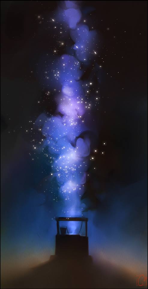 493x960, 29 Kb / Александра Хитрова, колодец, ведро, звёзды