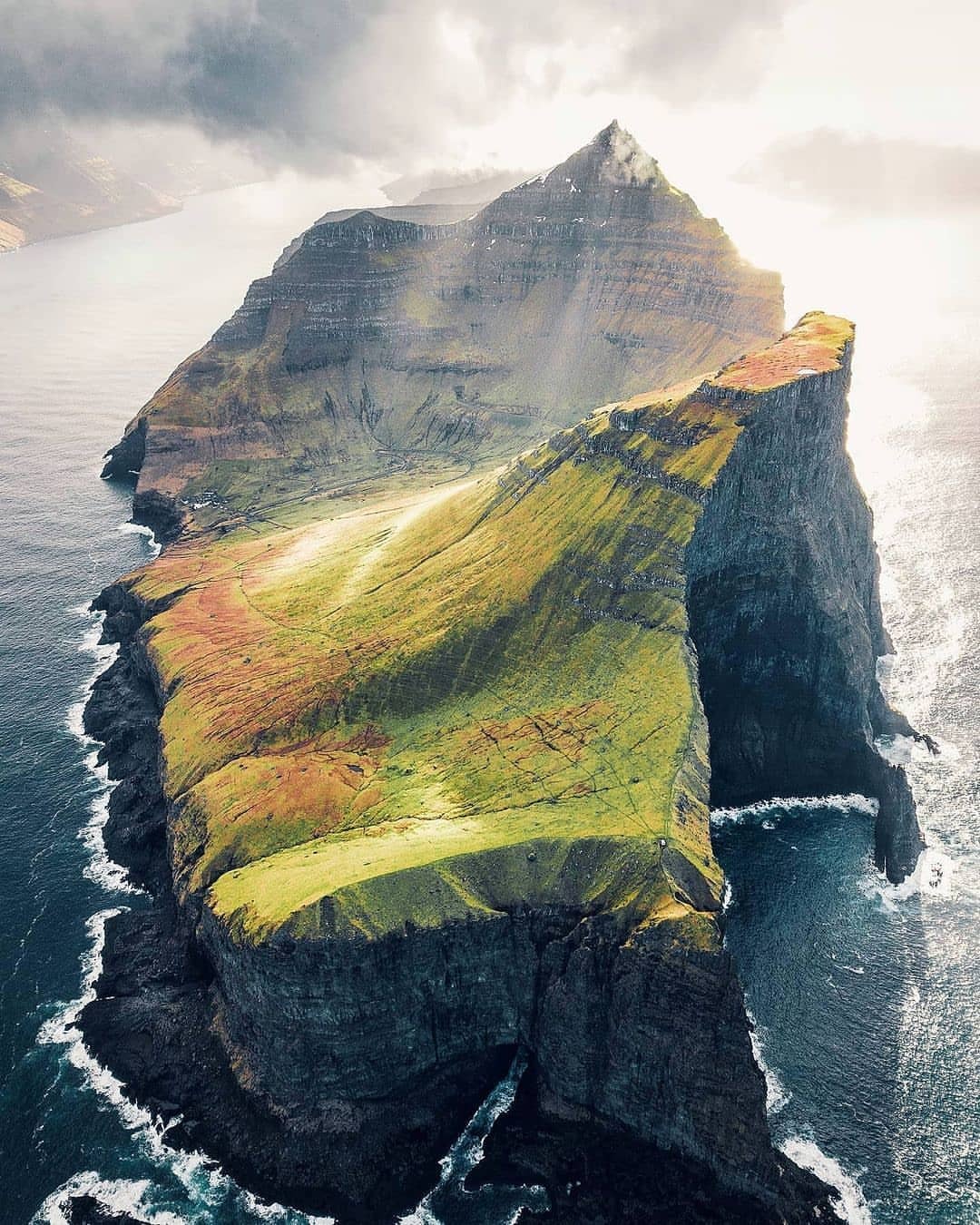 1080x1350, 309 Kb / Фарерские острова, Дания, остров, скалы, горы, облака