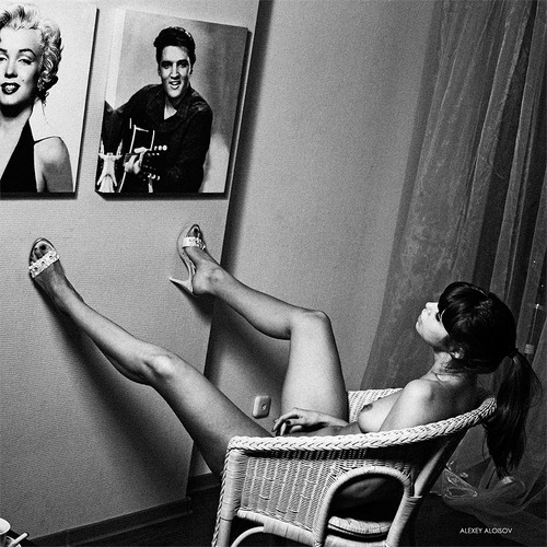 500x500, 94 Kb / элвис пресли, шлик, ч/б, Marilyn Monroe, Мэрилин Монро