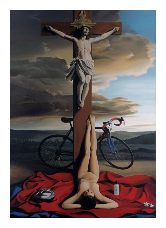 577x793, 54 Kb / девка, велик, велосипед, иисус, рисунок, крест, распятие