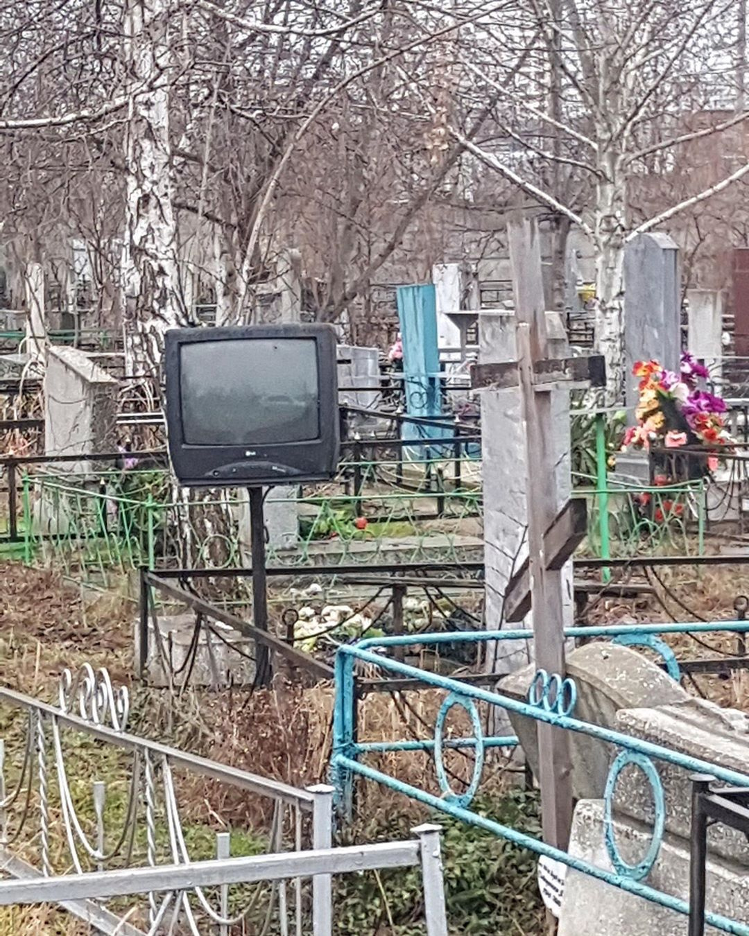 1080x1350, 550 Kb / кладбище, телевизор