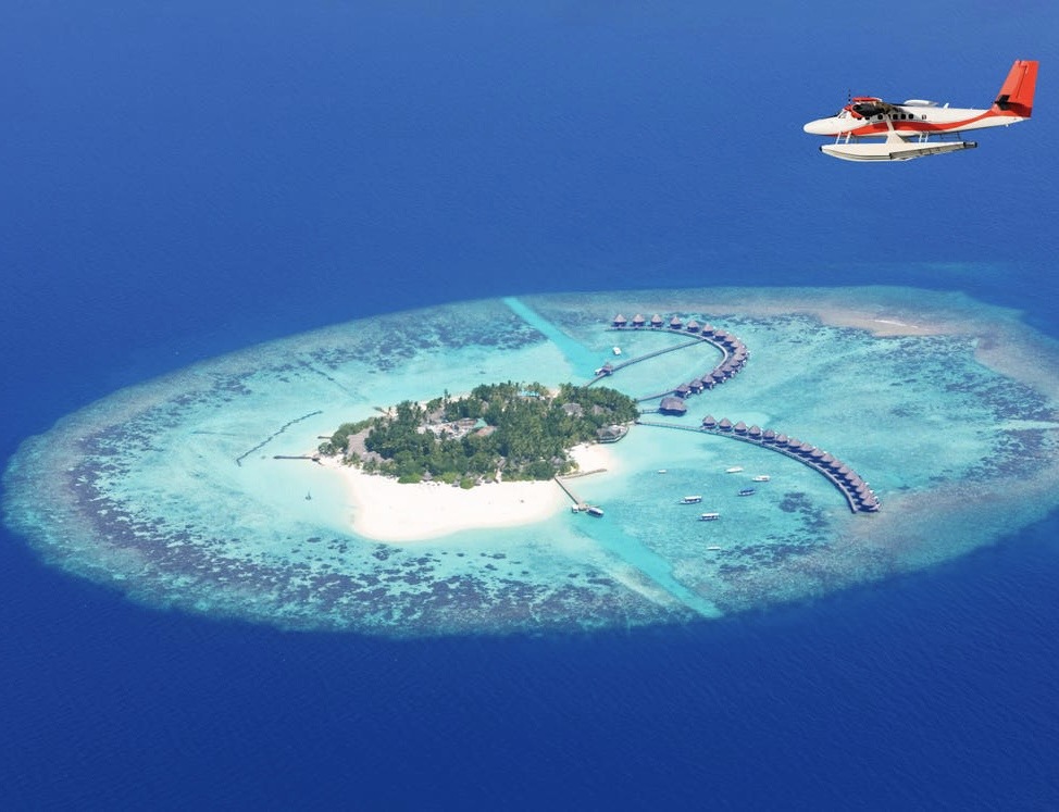 974x747, 137 Kb / Мальдивы, острова, гидросамолет