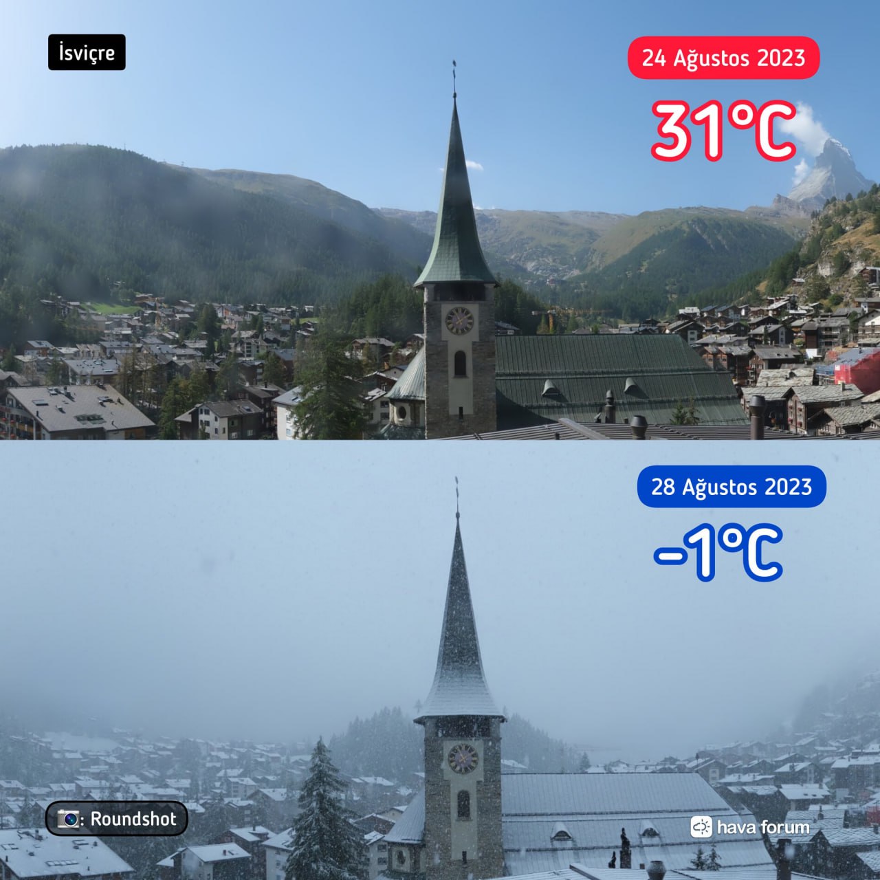 1280x1280, 192 Kb / Горы, снег, Швейцария, погода, Альпы, деревня, Церматт
