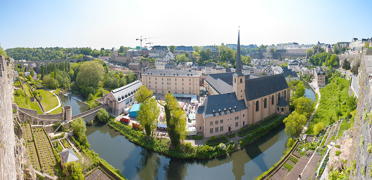 1200x580, 290 Kb / люксембург, панорама, лето, старый город