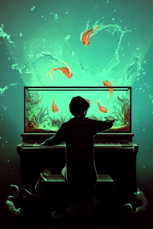 500x750, 93 Kb / пианино, аквариум