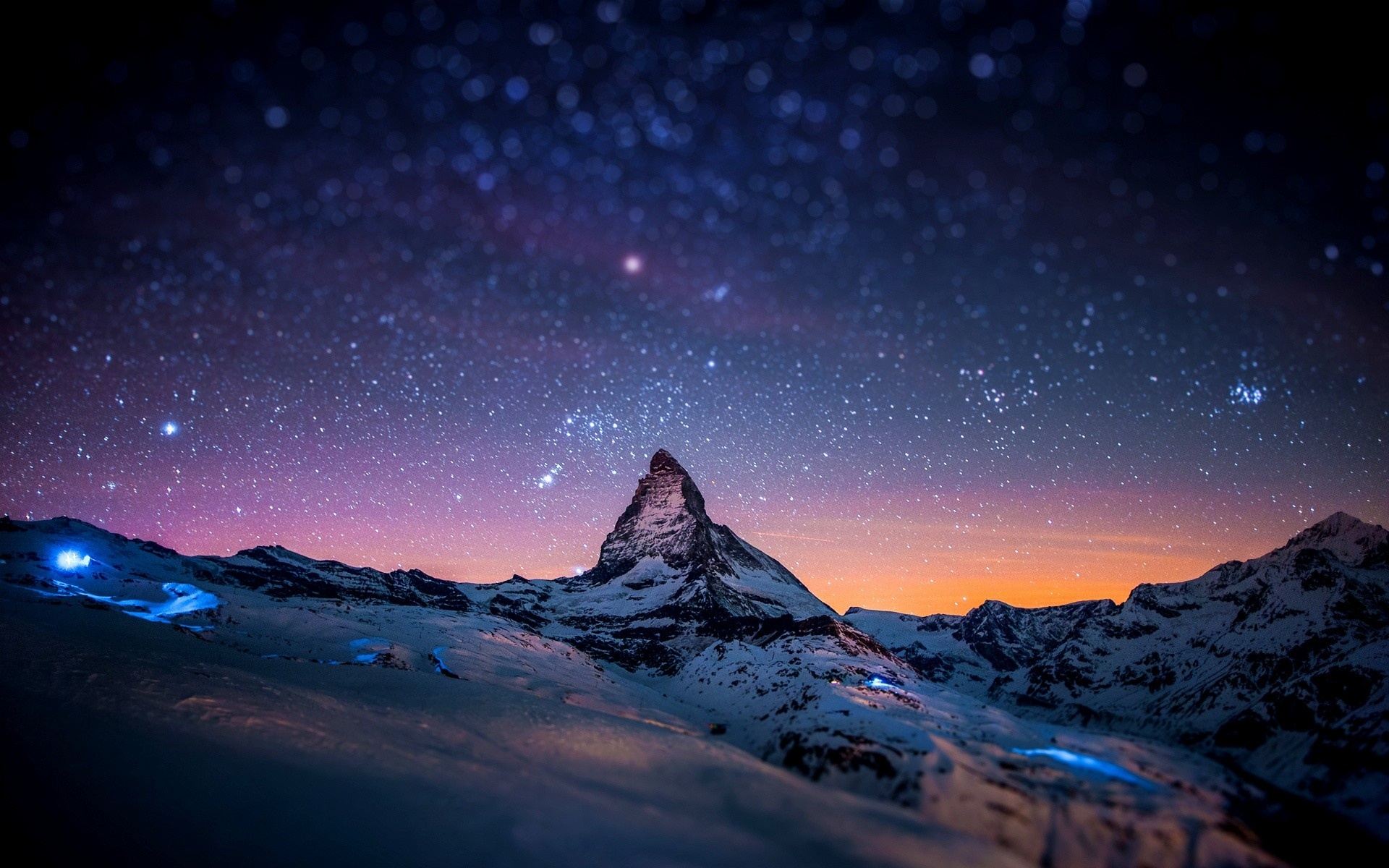 1920x1200, 276 Kb / небо, звезды, горы, ночь, снег, зима