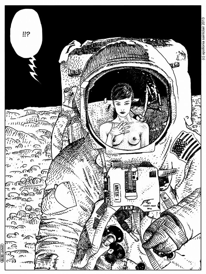 700x933, 218 Kb / космонавт, луна, комикс