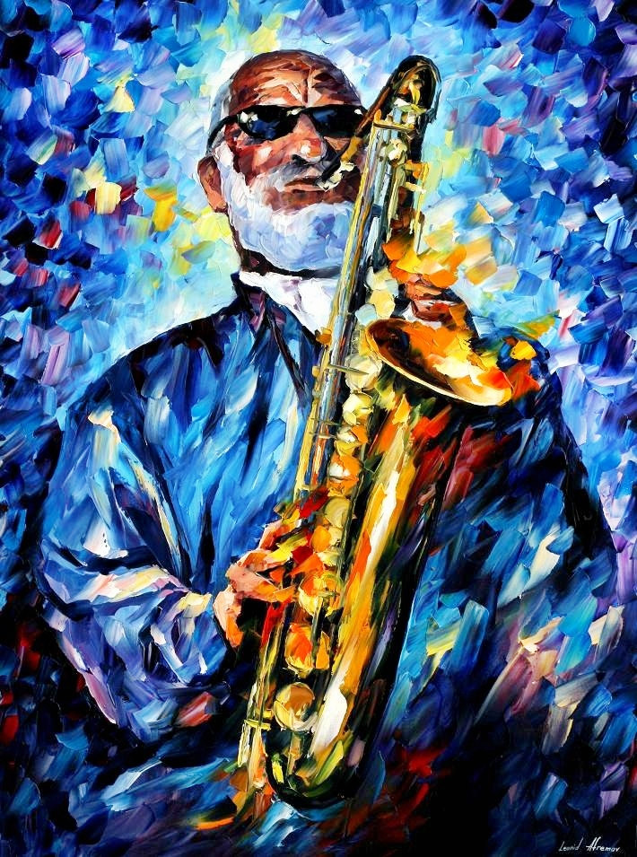 710x955, 273 Kb / музыкант, саксофонист, очки, борода, лысый, импрессионизм
