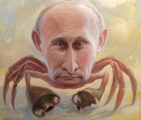 562x480, 38 Kb / Путин, краб, амфоры, карикатура, Денис Лопатин