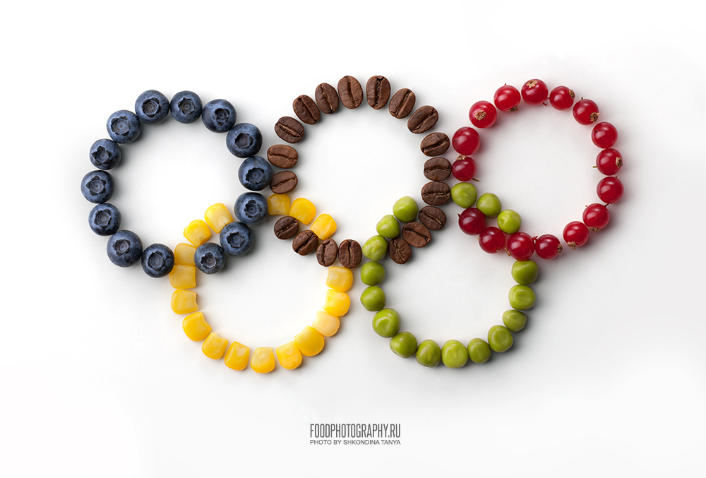 1000x677, 196 Kb / олимпиада, олимпийские кольца, черника, кофе, поречки, горох, смородина, кукуруза