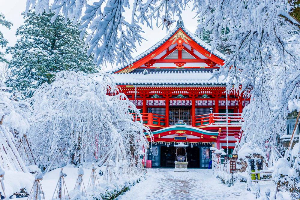 1000x666, 187 Kb / пагода, снег, зима, красота
