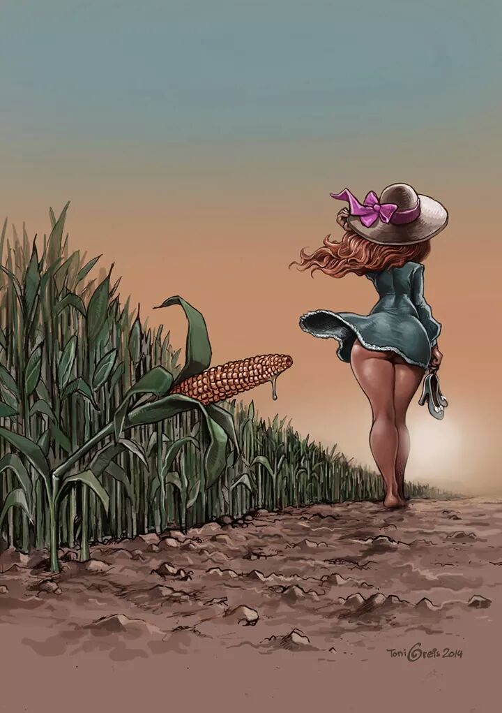 720x1021, 93 Kb / кукуруза, девушка, шляпа, туфли, рисунок