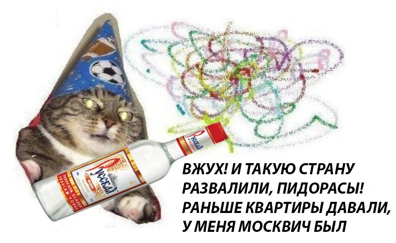 816x502, 78 Kb / вжух, кот, москвич, страна, политота, водка
