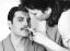 Фредди Меркьюри, Freddie Mercury, ножницы, стрижка, усы, ч/б, халат