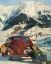 автомобиль, женщина, горы, очки, чемодан, снег, Porsche 356A